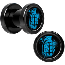将图片加载到图库查看器,Blue Grenade Black Anodized Screw Fit Plug Set 2G