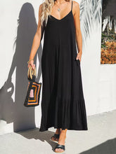 Load image into Gallery viewer, V-Neck Ruffled Hem Midi Dress Stylish And Comfortable Dress For Women