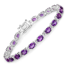 Load image into Gallery viewer, 7.98 Carat Genuine Amethyst .925 Sterling Silver Bracelet