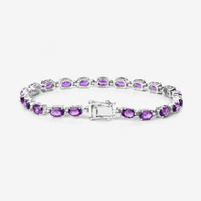Load image into Gallery viewer, 7.98 Carat Genuine Amethyst .925 Sterling Silver Bracelet