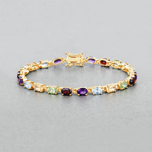 Load image into Gallery viewer, 8.96 Carat Genuine Multi Stones .925 Sterling Silver Bracelet