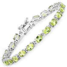 Load image into Gallery viewer, 8.61 Carat Genuine Peridot .925 Sterling Silver Bracelet