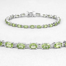 Load image into Gallery viewer, 8.61 Carat Genuine Peridot .925 Sterling Silver Bracelet
