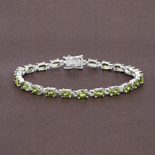 Load image into Gallery viewer, 8.61 Carat Genuine Peridot .925 Sterling Silver Bracelet
