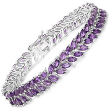 Load image into Gallery viewer, 13.80 Carat Genuine Amethyst .925 Sterling Silver Bracelet