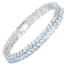 Load image into Gallery viewer, 15.04 Carat Genuine Blue Topaz .925 Sterling Silver Bracelet