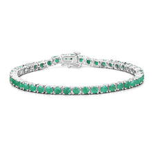 Load image into Gallery viewer, 7.48 Carat Genuine Emerald .925 Sterling Silver Bracelet