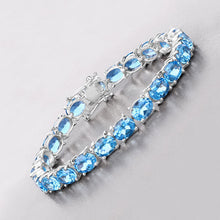 Load image into Gallery viewer, 35.20 Carat Genuine Swiss Blue Topaz .925 Sterling Silver Bracelet