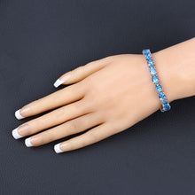 Load image into Gallery viewer, 35.20 Carat Genuine Swiss Blue Topaz .925 Sterling Silver Bracelet