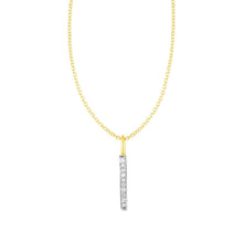 Load image into Gallery viewer, 14k Yellow Gold Bar Pendant with Diamonds
