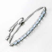 Load image into Gallery viewer, 2.20 Carat Genuine Aquamarine .925 Sterling Silver Bracelet