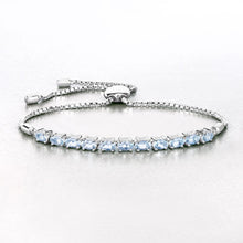 Load image into Gallery viewer, 2.20 Carat Genuine Aquamarine .925 Sterling Silver Bracelet