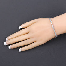 Load image into Gallery viewer, 2.20 Carat Genuine Aquamarine .925 Sterling Silver Bracelet