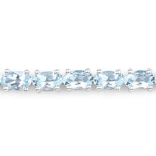 Load image into Gallery viewer, 2.20 Carat Genuine Aquamarine .925 Sterling Silver Bracelet