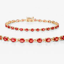 Load image into Gallery viewer, 7.00 Carat Genuine Orange Sapphire 14K Yellow Gold Bracelet
