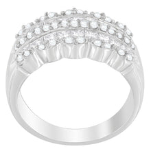 Load image into Gallery viewer, 14K White Gold 1 1/7ct. TDW Round and Princess-Cut Diamond Ring(H-I, SI2-I1)