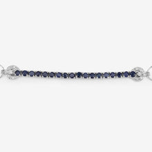 Load image into Gallery viewer, 2.41 Carat Genuine Blue Sapphire and White Zircon .925 Sterling Silver Bracelet