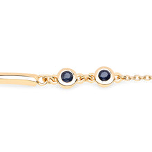 Load image into Gallery viewer, 18K Yellow Gold Plated 0.24 Carat Genuine Blue Sapphire .925 Sterling Silver Bracelet