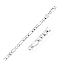 Load image into Gallery viewer, 4.6mm 14k White Gold Solid Figaro Bracelet