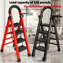 Load image into Gallery viewer, Folding 3/4-Step Ladder β Portable Steel Step Stool, Anti-Slip