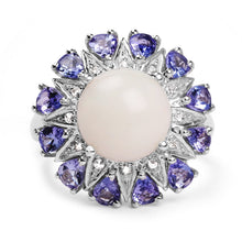 Load image into Gallery viewer, 4.25 Carat Genuine Opal, Tanzanite & White Topaz .925 Sterling Silver Ring