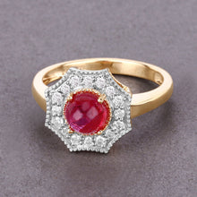 Load image into Gallery viewer, 2.01 Carat Genuine Ruby and White Diamond 14K Yellow Gold Ring