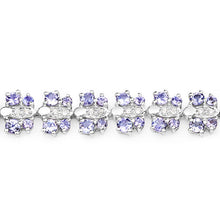 Load image into Gallery viewer, 7.02 Carat Genuine Tanzanite and White Sapphire .925 Sterling Silver Bracelet