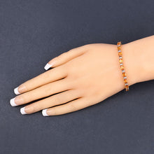 Load image into Gallery viewer, 12.33 Carat Genuine Orange Sapphire and White Diamond 14K Yellow Gold Bracelet