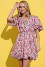 Load image into Gallery viewer, Full Size Floral Surplice Puff Sleeve Dress – Feminine Floral Dress, Surplice Neckline Dress, Puff Sleeve Dress, Elegant Floral Dress, Romantic Party Dress, Charming Floral Dress, Versatile Dress for Every Occasion