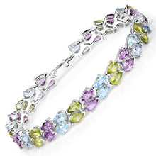 Load image into Gallery viewer, 23.46 Carat Genuine Multi Stones .925 Sterling Silver Bracelet