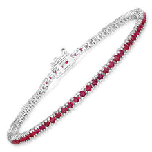 将图片加载到图库查看器,3.35 Carat Genuine Ruby .925 Sterling Silver Bracelet