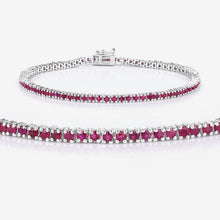 将图片加载到图库查看器,3.35 Carat Genuine Ruby .925 Sterling Silver Bracelet