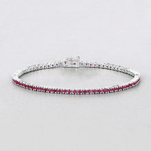 将图片加载到图库查看器,3.35 Carat Genuine Ruby .925 Sterling Silver Bracelet