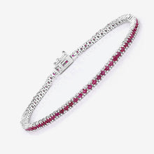 将图片加载到图库查看器,3.35 Carat Genuine Ruby .925 Sterling Silver Bracelet
