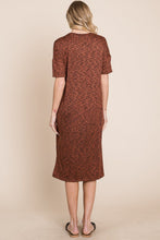 Load image into Gallery viewer, Round Neck Side Slit Midi Dress For Women – Chic Midi Dress, Stylish Round Neck Dress, Side Slit Dress, Versatile Midi Dress, Alluring Side Slit Dress, Elegant Dress for Any Occasion, Timeless Wardrobe Staple