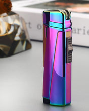 将图片加载到图库查看器,NEW Modern Luxury Grinding Wheel Three Torch Turbo Lighters For Cigarettes Accessories Cigar Smoking Lighters New Metal Design