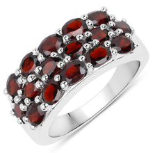 Load image into Gallery viewer, 10.40 Carat Genuine Garnet .925 Sterling Silver 3 Piece Jewelry Set (Ring, Earrings, and Pendant w/ Chain)