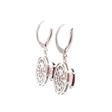 Load image into Gallery viewer, .38ct Garnet Diamond Dangle Earrings Sterling Silver