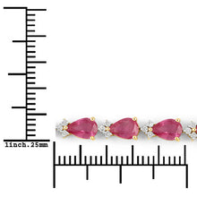 Load image into Gallery viewer, 9.33 Carat Genuine Ruby and White Diamond 14K Yellow Gold Bracelet