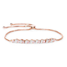 Load image into Gallery viewer, 0.89 Carat Genuine Morganite and White Topaz .925 Sterling Silver Bracelet