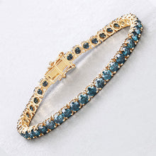 Load image into Gallery viewer, 12.95 Carat Genuine Blue Diamond 14K Yellow Gold Bracelet