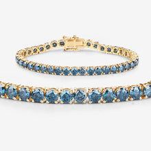 Load image into Gallery viewer, 12.95 Carat Genuine Blue Diamond 14K Yellow Gold Bracelet