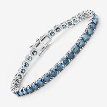 Load image into Gallery viewer, 14.33 Carat Genuine Blue Diamond 14K White Gold Bracelet