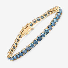 Load image into Gallery viewer, 14.33 Carat Genuine Blue Diamond 14K Yellow Gold Bracelet