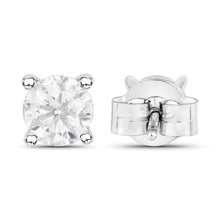 Load image into Gallery viewer, 1.02 Carat Genuine White Diamond 14K White Gold Earrings