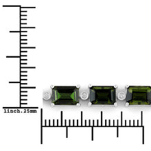Load image into Gallery viewer, 19.04 Carat Genuine Green Tourmaline and White Diamond 14K White Gold Bracelet