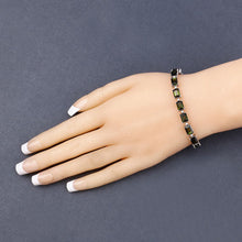 Load image into Gallery viewer, 19.04 Carat Genuine Green Tourmaline and White Diamond 14K White Gold Bracelet