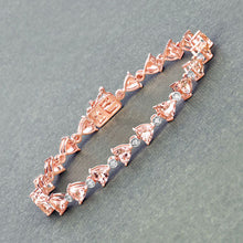 Load image into Gallery viewer, 7.56 Carat Genuine Morganite and White Diamond 14K Rose Gold Bracelet
