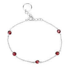 Load image into Gallery viewer, 1.50 Carat Genuine Garnet .925 Sterling Silver Bracelet