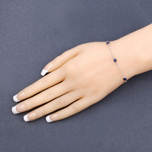 Load image into Gallery viewer, 1.50 Carat Genuine Blue Sapphire .925 Sterling Silver Bracelet